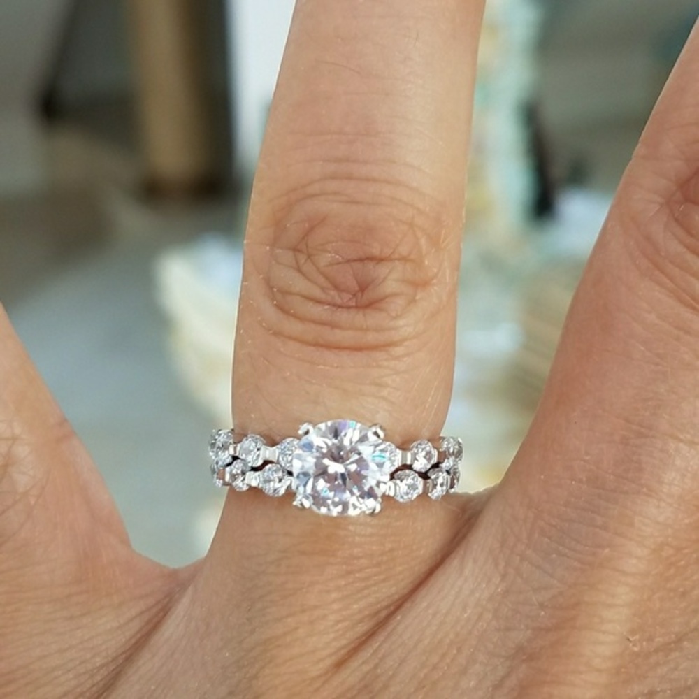 14k gold plated Engagement Ring and Wedding Band
